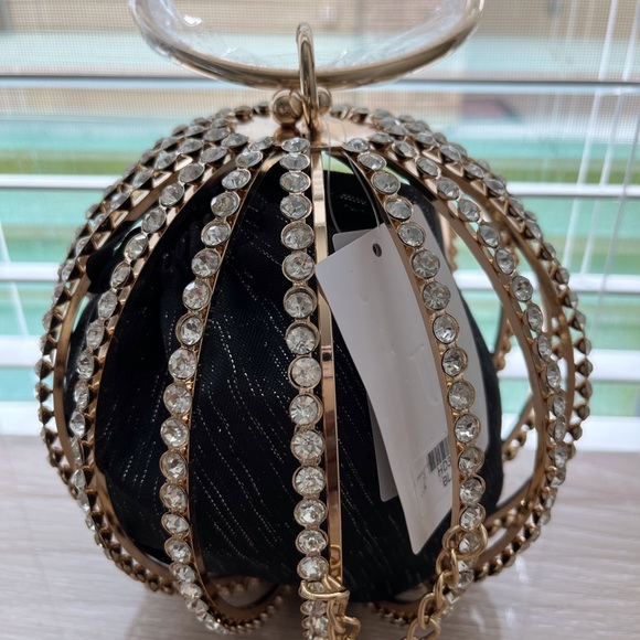 Party Ball Rhinestones Party Clutch with black sack, JJ - Picture 5 of 5